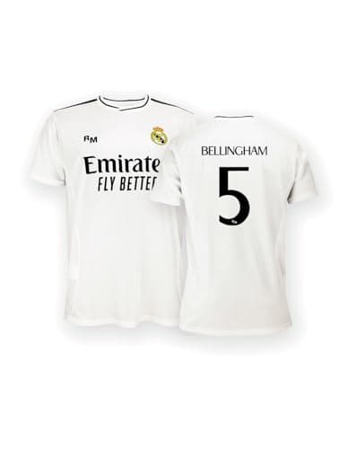 Image of Real Madrid Home Shirt, Kit Season 24/25, Bellingham, M, Replica Jersey with Official License