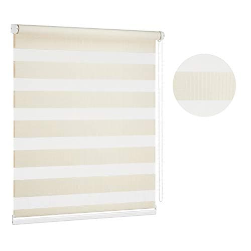 Image of Premium Cream Day and Night Zebra/Vision Window Roller blind, 17 width sizes, 35.4" x 59" (90cm Wide x 150cm Drop)
