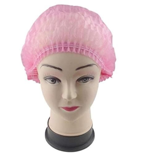 Image of HOT BARGAINS Disposable Hair Nets, Non-Woven Bouffant Caps, Pack of 100, Pink