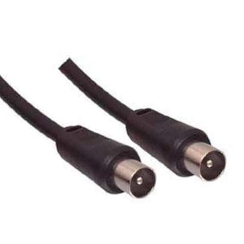 Image of Aptii Coaxial TV Aerial Cable Plug to Plug Fly Lead Black 4m