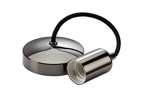 Image of Knightsbridge 6 Inch E27 Contemporary Pendant Set in Black Nickel