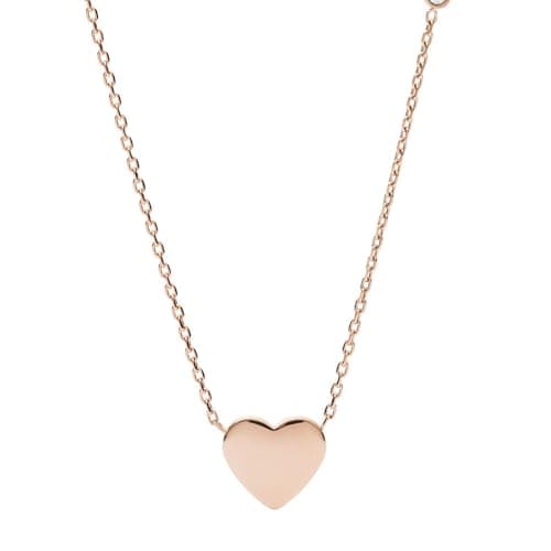 Image of Fossil Necklace for Women Vintage Iconic, 40.6 cm + 5.1 cm / W:10mm Rose Gold Stainless Steel Necklace, JF03081791