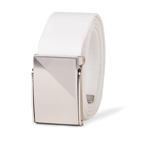 Image of Amazon Essentials Men's Sport Web Golf Belt - Discontinued Colours, White, 2X