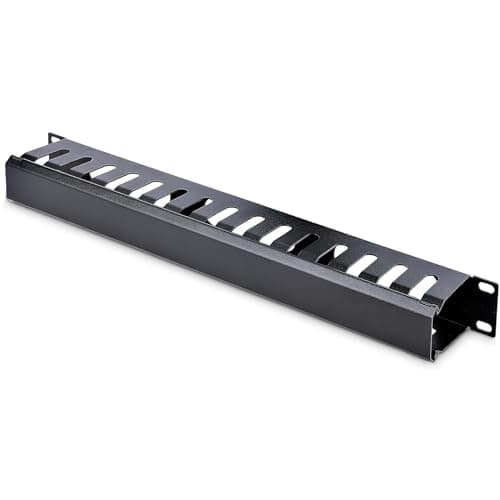 Image of StarTech.com 1U Horizontal Finger Duct Rack Cable Management Panel with Cover - Server Rack Cable Duct - Rack Cable Organizer / Manager (CMDUCT1UX)