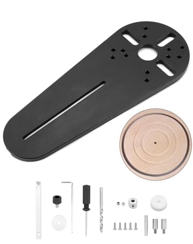 Image of QWORK® Circle Cutting Jig Circle Template Compatible with Bosch RT0700C DRT50 Makita GMR1 Electric Hand Router Wood Router, Cutting Diameter from 2 cm to 68 cm
