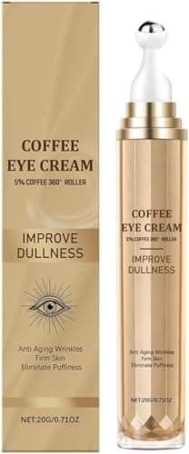 Image of Caffeine Eye Cream – Effectively Reduces Dark Circles & Wrinkles, Firms Skin, Deep Hydration with Hyaluronic Acid, 360° Massage Roller – Suitable for All Skin Types