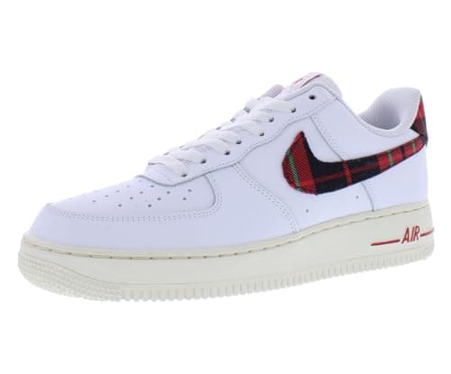 Image of Nike Air Force 1 '07 Lv8 Mens, White/University Red-stadium Green, 9 UK
