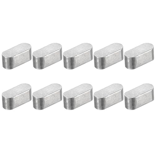 Image of sourcing map 10Pcs Round Ended Feather Key, 6x6x14mm Stainless Steel Professional Parallel Drive Shaft Key Stock for Fasteners Mechanical Industry