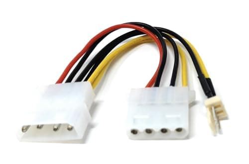 Image of 1pcs 15cm 4 Pin Molex Male to 4 Pin Molex Female With 3 Pin Fan Extension Power Adapter Cable Lead (Black)