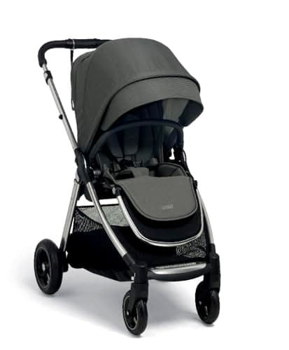 Image of Mamas & Papas Flip XT3, Compact Pushchair, Stroller, Pram, One Handed Fold, Slim Frame, Lie Flat Seat, Large Hood, Newborn to 4 Years, Harbour Grey