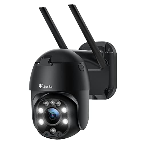 Image of Ctronics 2K 3MP Outdoor Security Camera with Color Night Vision, PTZ Digital Zoom CCTV Surveillance Camera Home with 355°Pan 90°Tilt Auto Tracking Human Detection Two-way Audio