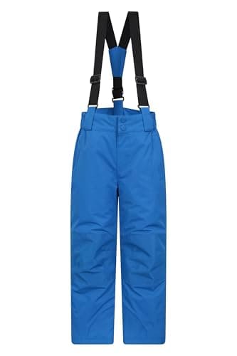 Image of Mountain Warehouse Raptor Kids Snow Pants - Snowproof Boys Ski Trousers, Detachable Braces Bottoms - Ideal for Winter Skiing Holidays & Snowboarding Cobalt Teen Size 13 Years