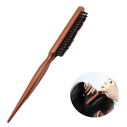 Image of Teasing Hair Brush Boar Bristle Hairbrush Tail Comb Professional Salon Comb for Long Thick Curly Wavy Dry or Damaged Hair Reducing Hair Breakage