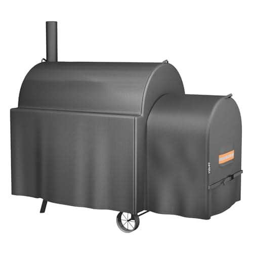 Image of EVRBUL Smoker Cover Compatible with Oklahoma Joe's Longhorn Highland Offset Smoker, Outdoor Waterproof Grill Cover, Heavy Duty 420D BBQ Cover, 64" L x 37" W x 56" H Replace# 8259969P04