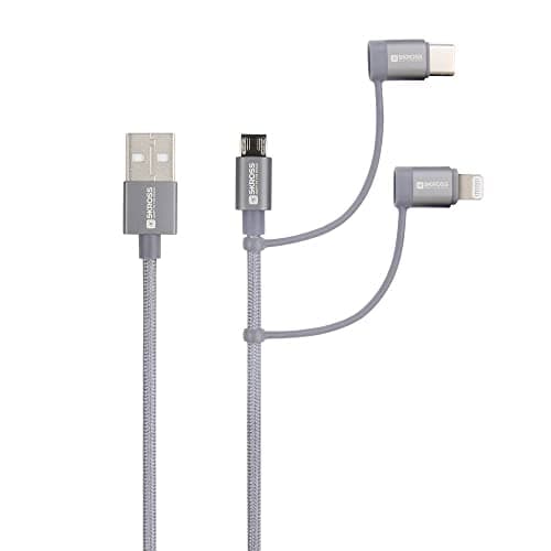 Image of SKROSS SKCA00143 USB Cable USB 2.0 USB-A Male 1.20 m Space Grey Round Flexible Fabric Coating