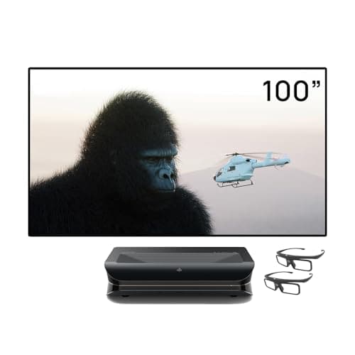 Image of AWOL VISION LTV-3000 Pro Bundle with 100" Matte White Screen and 2-Pack 3D Glasses, 4K UHD HDR10+ Dolby Vision & Atmos Ultra-Short-Throw Triple-Laser Projector, 3000 ISO Lumens, Home Cinema Laser TV