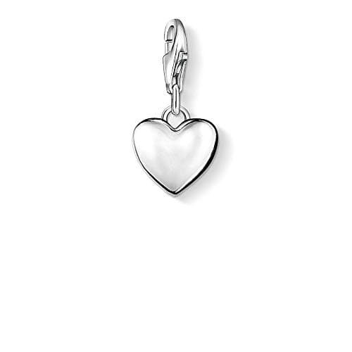 Image of Thomas Sabo Women Charm Pendant Heart Charm Club 925 Sterling Silver 0913-001-12