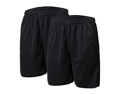 Image of Smilore Boys Football Shorts Unisex Kids PE School Shorts Girls Running Gym Sports Shorts Black for 9-10 Years