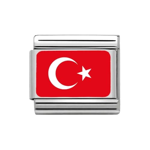 Image of 2Burned Italian Charm Flag for 9 mm Bracelets Stainless Steel (Turkey)