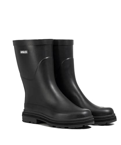 Image of Aigle Mid Rain Women's Rain Boot, 9000 Black, 6.5 UK