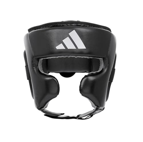 Image of adidas Speed Head Guard - Medium, Black - CE-Approved Boxing Headguard with Ear and Cheek Protection, Has Added Force Resistance, Adjustable Non-Slip Training Gear for MMA and Sparring
