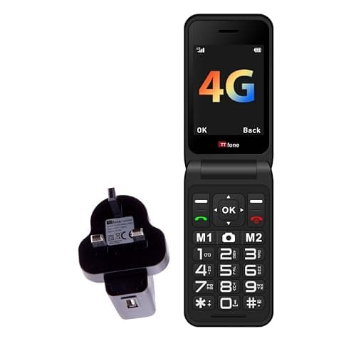 Image of TTfone TT760 Flip 4G Big Button Mobile Phone for the Elderly with Emergency Assistance button Unlocked Basic Mobile Phone (Red, with Mains Charger)