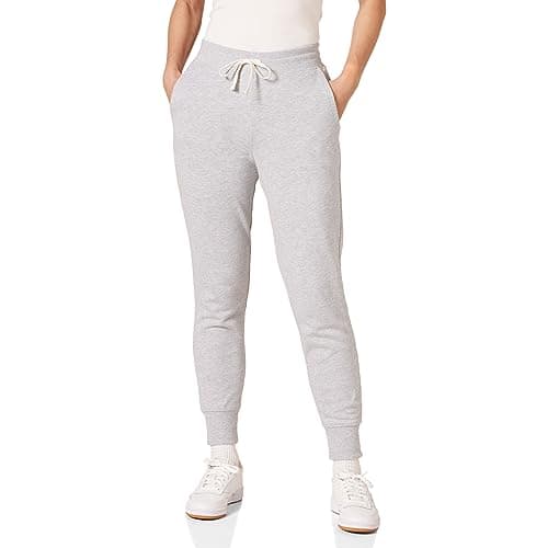 Image of Amazon Essentials Women's Fleece Cuffed Jogging Bottoms (Available in Plus Size), Light Grey Heather, XS