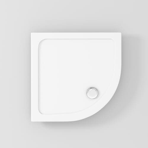 Image of Quadrant 900 x 900mm Shower Tray Pearlstone for Shower Enclosure Cubicle with Waste Trap
