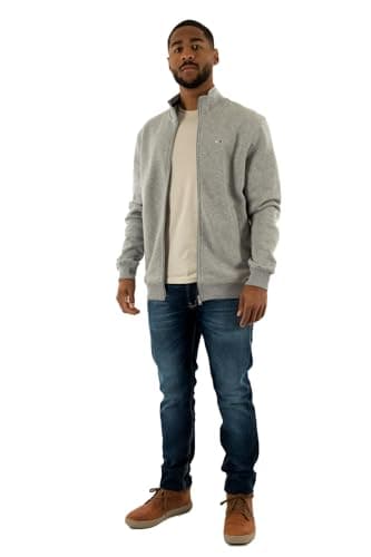 Image of Tommy Jeans Men’s Regular Fit Zipped Fleece, Grey (Grey Htr), S
