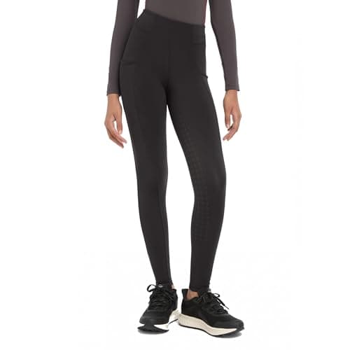 Image of LeMieux Young Rider Pull On Orla Breeches - Supportive Elasticated Waistband - Lightweight - Full Seat Silicone Grip - Childrens Horse Riding Trousers - Black - 9-10 Years