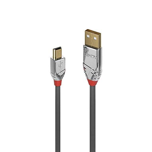 Image of Lindy USB 2.0 Type A to Mini-B Cable, Cromo Line - Grey, 2m