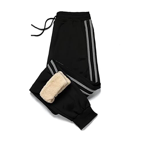 Image of AOTORR Men's Tracksuit Bottoms Winter Fleece Joggers Sports Joggers LK46 Full Black M