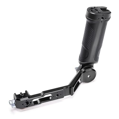 Image of Zeadio Gimbal Side Handle with NATO Clamp, 180° Adjustable Stabilizer Handgrip with Cold Shoe & 1/4" 3/8" ARRI Mounting Holes, Compatible with DJI RS 2 / RSC 2 / RS 3 / RS 3 Pro