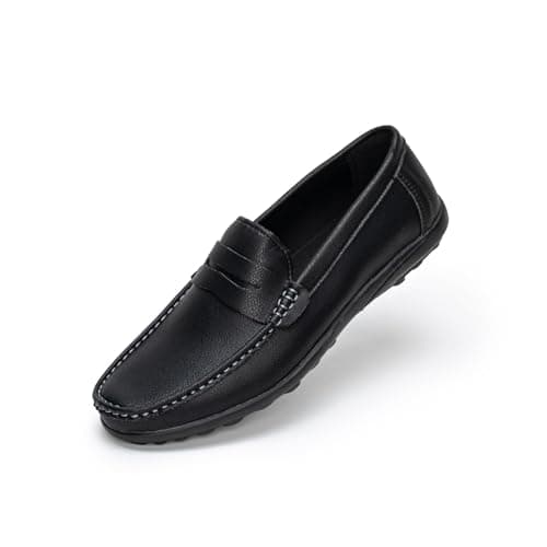 Image of Rusffes Men's Loafers Flat Slip-on Driving Shoes Breathable Casual Moccasin Shoes Black 8uk