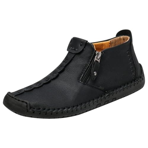 Image of Generisch Men's 2024 Mid Calf Zipper Casual Fashion Warm and Men's Boots Casual Shoes, black, 10 UK