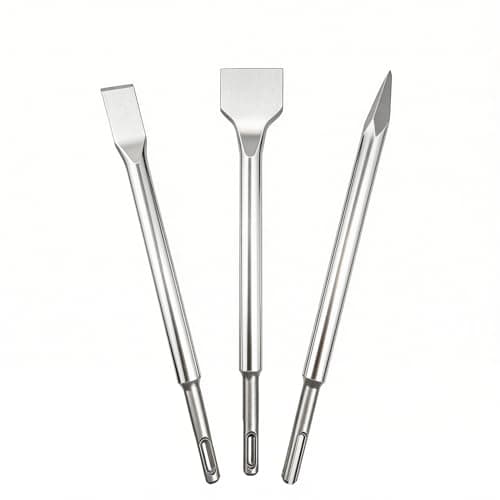 Image of NORTOOLS SDS-Plus Chisel Set,3pcs Chisel Drill Bit Set(250mm Point Chisels / 20x250mm Flat / 40x250mm Scraper) for Concrete, Tile, Brick, Cement, Stone and Masonry