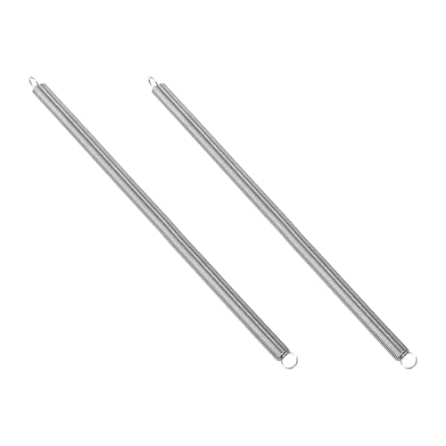 Image of PATIKIL Extension Spring, 2pcs Wire Diameter 0.8mm, OD 8mm, Free Length 200mm 304 Stainless Steel Dual Hook Tension Springs for Lawn Tractor Home Repairs DIY, Silver