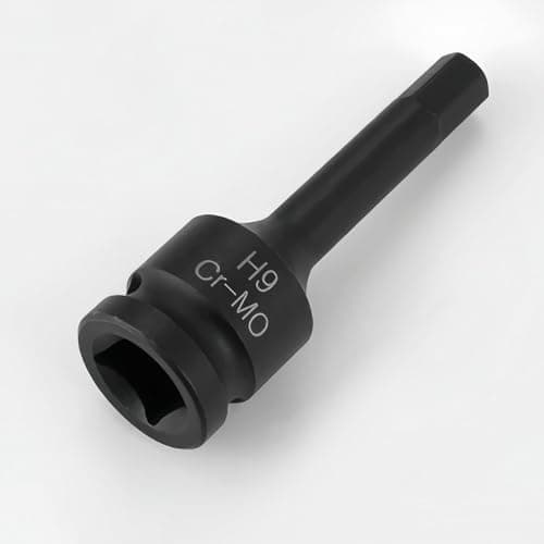 Image of LEPEVNEY Impact Hex Bit Socker, 1/2" Drive x H9 (9mm) Allen Key Socket, Cr-Mo Steel, 3" Length