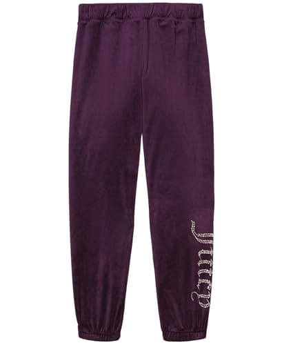 Image of Juicy Couture Girls' Long Sleeve Plush Velour Full Zip Hoodie Sweatshirt with Front Pockets Hoodie (Pack of 1), Bloom, 7