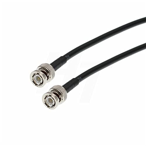 Image of HangTon BNC Male to BNC Male 6G HD SDI Cable RG223 RF Coax 50 Ohm Double Shielding Low Signal Loss for GPS LAN/WAN Data Video (1.5m)