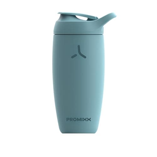 Image of Promixx Pursuit Shaker Bottle New Edition - Insulated Stainless Steel Water Bottle and Blender Cup, 550ml, Ocean Calm Blue