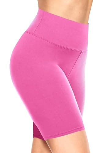 Image of TNNZEET Cycling Shorts Women High Waisted Ladies Cycle Leggings for Gym Biker Running (Pink,L-XL)