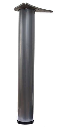 Image of 1 x 710mm Adjustable Silver Breakfast Bar Worktop Support Table Leg 60mm Diameter