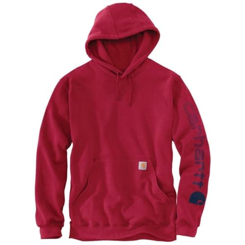 Image of Carhartt Men's Loose Fit Midweight Logo Sleeve Graphic Sweatshirt, Industry Red, XL