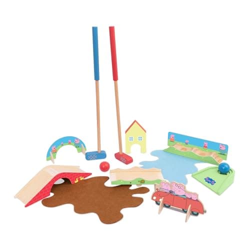 Image of Peppa Pig Crazy Golf Set with Sound – Includes Wooden Course Obstacles for Kids to Build with Clubs & Balls for Indoor & Outdoor Fun – Physical & Mental Growth - FSC Certified - 18 Months and Up