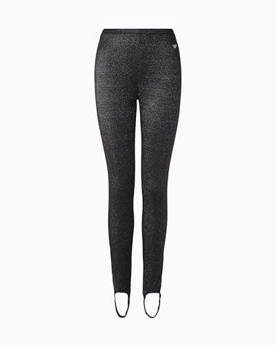 Image of Emporio Armani Woman's Lurex Leggings Black M