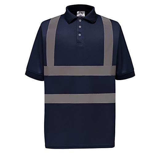 Image of Yoko Hi-Vis Short Sleeve Polo Shirt/Mens Workwear, Navy Blue, XL