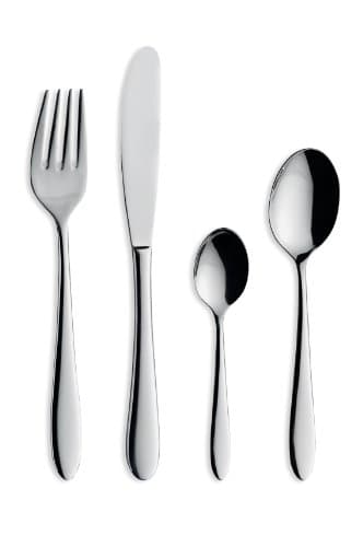 Image of Amefa Monogram Sure 16 Piece Cutlery Set for 4 – Fine Quality Stainless Steel – Polished Finish – Dishwasher Safe – 25 Year Guarantee