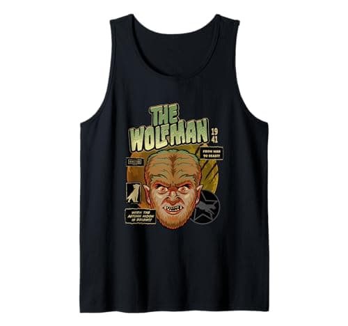 Image of Universal Monsters The Wolf Man Vintage Halloween Mask Tank Top