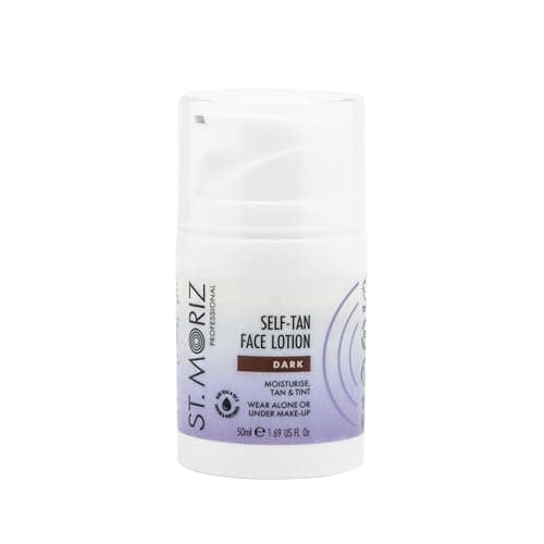 Image of St Moriz Professional Dark Self Tan Face Lotion | With Aloe Vera & Vitamin E for Gradual & Natural Glow | Vegan Fake | Wear Alone or Under Makeup | No Wash Off Required | 50ml
